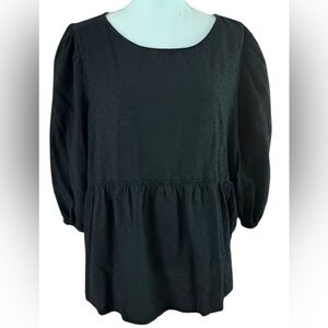 Time and Tru black textured baby doll top